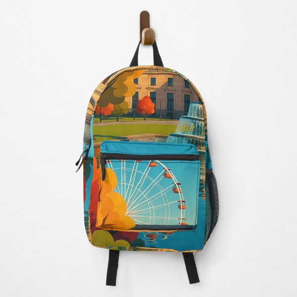 Item preview, Wiesbaden Kurhaus with Autumn Trees and Ferris Wheel designed and sold by Places On Earth.