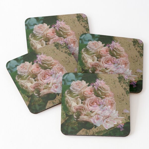 Item preview, Double Exposure: Corn Lilies with a Bunch of Roses on a Textured Background #2 designed and sold by Melissa Holland.