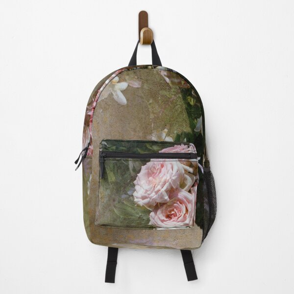 Item preview, Double Exposure: A Bunch of Pink Roses with Freesias on a Textured Background designed and sold by Melissa Holland.