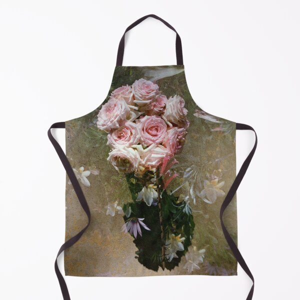 Item preview, Double Exposure: A Bunch of Pink Roses with Freesias on a Textured Background designed and sold by Melissa Holland.