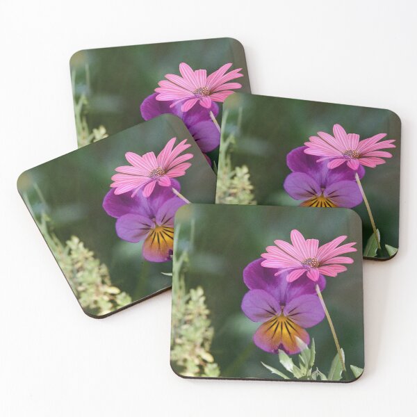 Item preview, Double Exposure: African Daisy with a Johnny Jump Up on a Textured Background designed and sold by Melissa Holland.