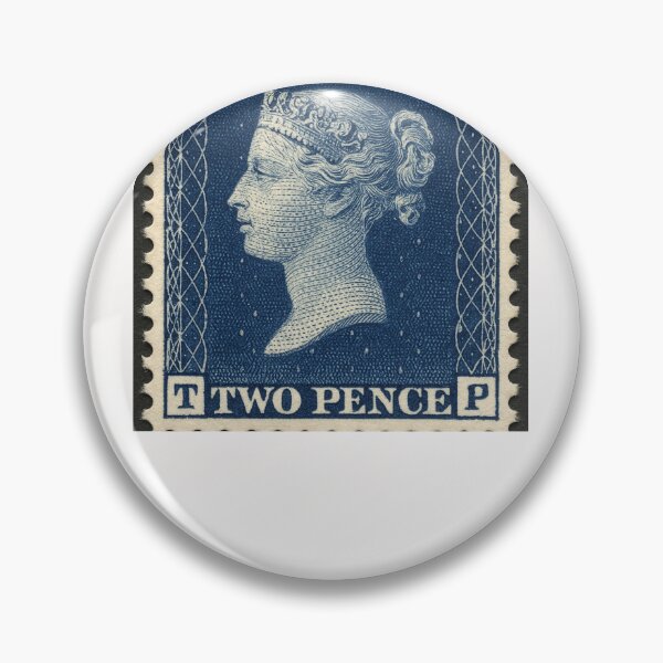Item preview, British Two Pence Blue Stamp with Victoria Profile and Perforation designed and sold by Places On Earth.