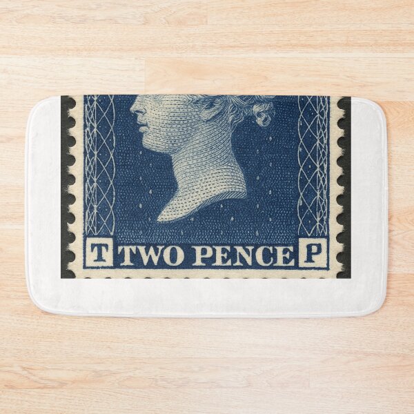 Item preview, British Two Pence Blue Stamp with Victoria Profile and Perforation designed and sold by Places On Earth.