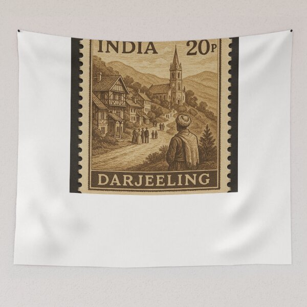 Item preview, Darjeeling Hill Town with St. Andrew's Church and Colonial Houses Stamp designed and sold by Places On Earth.