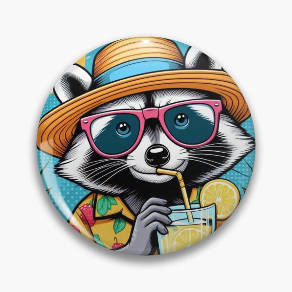 Item preview, Cute raccoon at summer holiday  designed and sold by Dogandesighn.