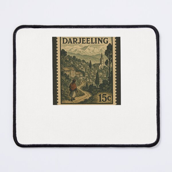 Item preview, Stamp of Mountain View of Darjeeling with Kanchenjunga and Hill Townscape designed and sold by Places On Earth.