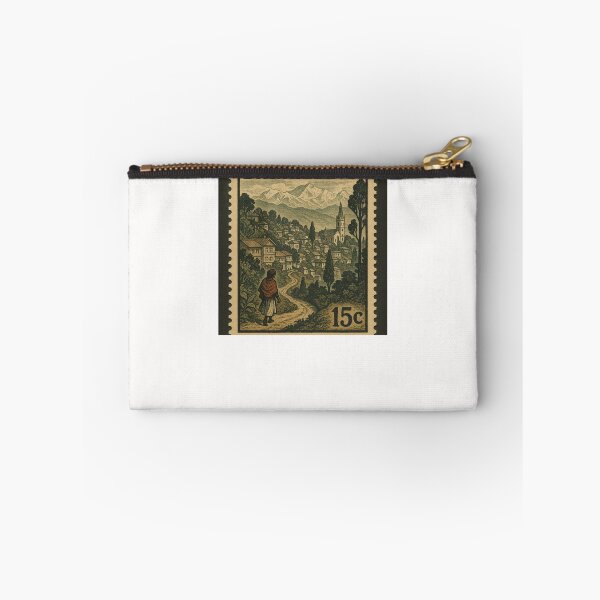 Item preview, Stamp of Mountain View of Darjeeling with Kanchenjunga and Hill Townscape designed and sold by Places On Earth.