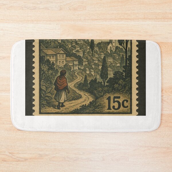 Item preview, Stamp of Mountain View of Darjeeling with Kanchenjunga and Hill Townscape designed and sold by Places On Earth.