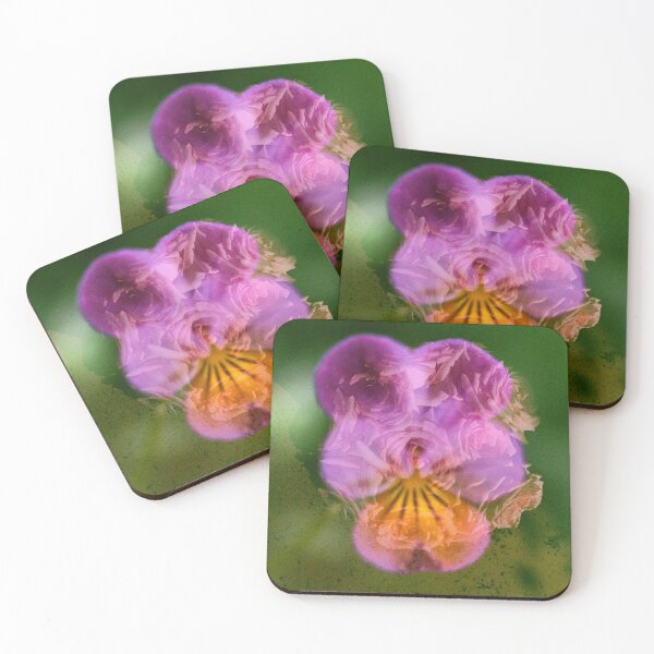 Item preview, Double Exposure: Roses with a Johnny Jump Up on a Textured Background designed and sold by Melissa Holland.