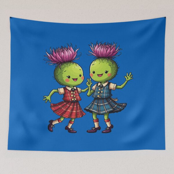 Item preview, Thistles Wearing Plaid Dancing Scottish Ceilidh designed and sold by taiche.