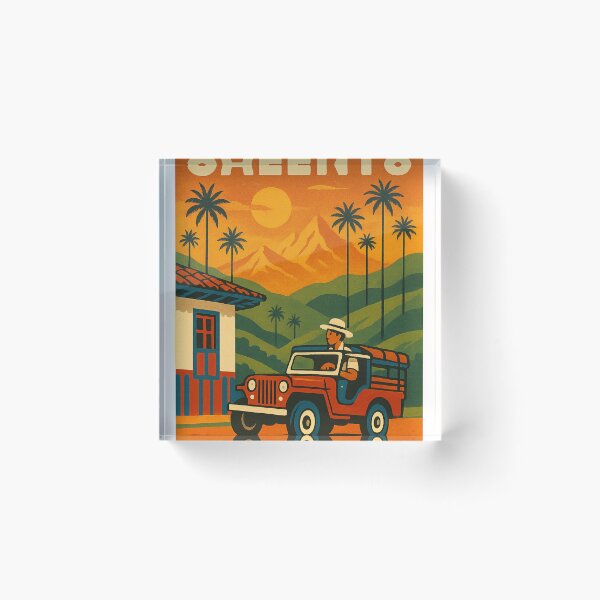 Item preview, Willys Jeep and Sunset Landscape of Salento, Colombia designed and sold by Places On Earth.
