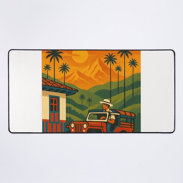 Item preview, Willys Jeep and Sunset Landscape of Salento, Colombia designed and sold by Places On Earth.