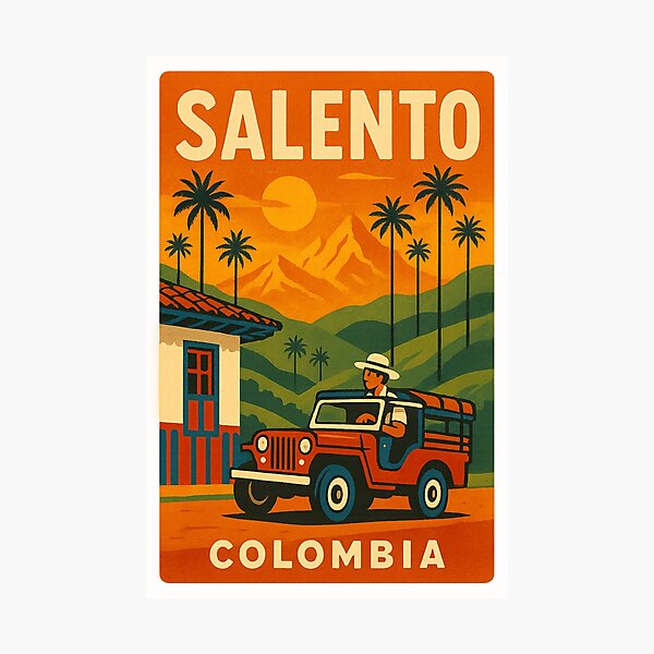 Item preview, Willys Jeep and Sunset Landscape of Salento, Colombia designed and sold by Places On Earth.