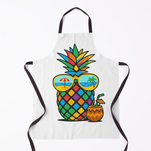 Item preview, Colorful Pineapple With Beach Summer Vibes Cartoon designed and sold by OleOleStore.