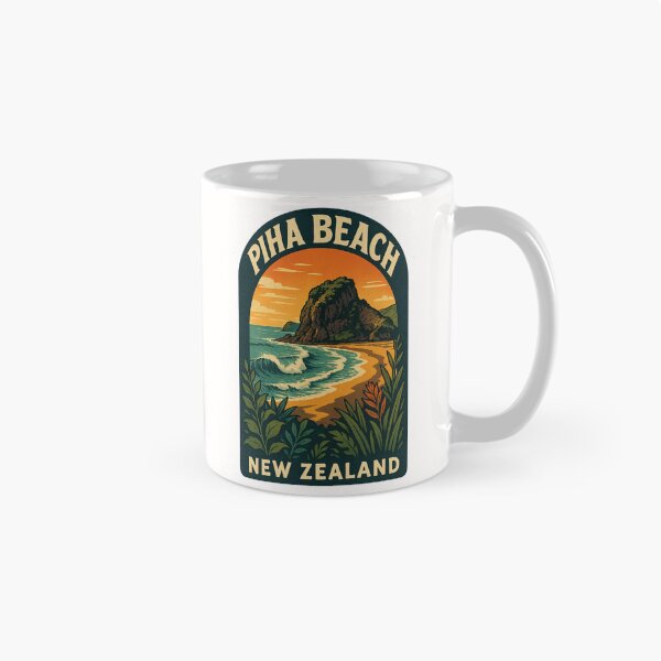 Item preview, Lion Rock and Wild Shoreline of Piha Beach, New Zealand designed and sold by Places On Earth.