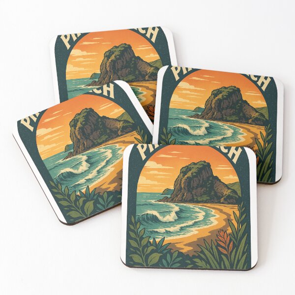 Item preview, Lion Rock and Wild Shoreline of Piha Beach, New Zealand designed and sold by Places On Earth.