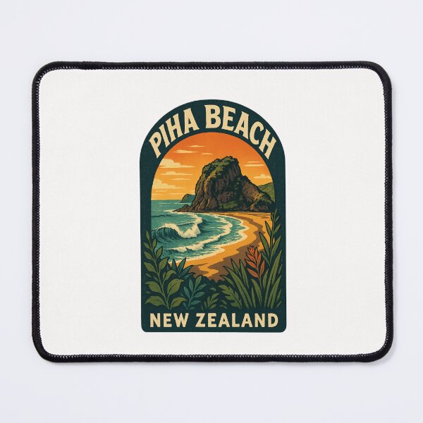 Item preview, Lion Rock and Wild Shoreline of Piha Beach, New Zealand designed and sold by Places On Earth.