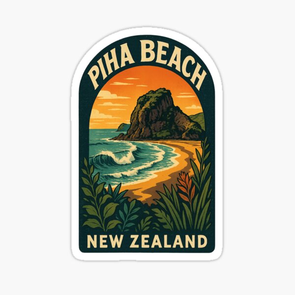 Item preview, Lion Rock and Wild Shoreline of Piha Beach, New Zealand designed and sold by Places On Earth.