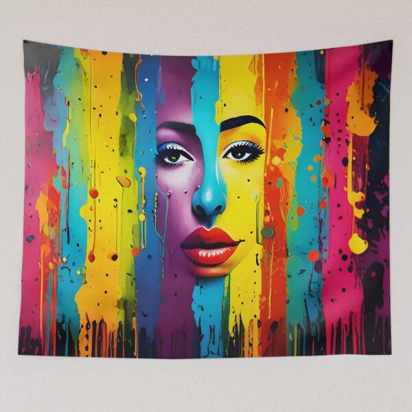 Item preview, Chromatic Soul - Vibrant Abstract Woman Portrait designed and sold by Azraqcrafts.