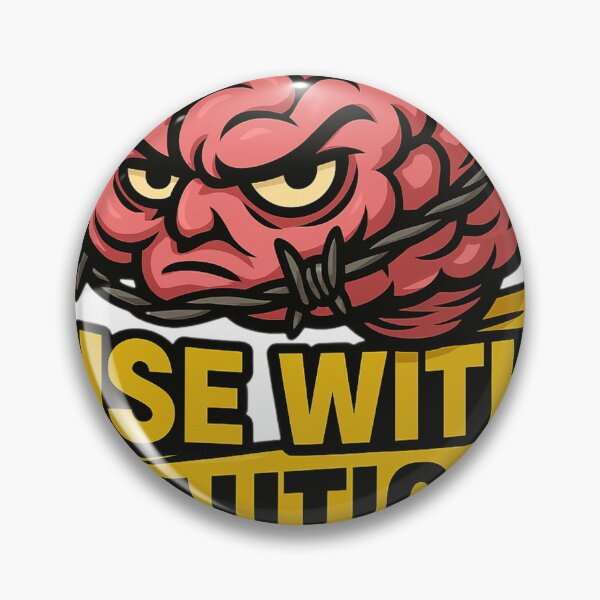 Item preview, Use With Caution Angry Brain Cartoon Design designed and sold by veinmerch.