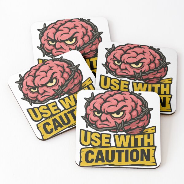 Item preview, Use With Caution Angry Brain Cartoon Design designed and sold by veinmerch.