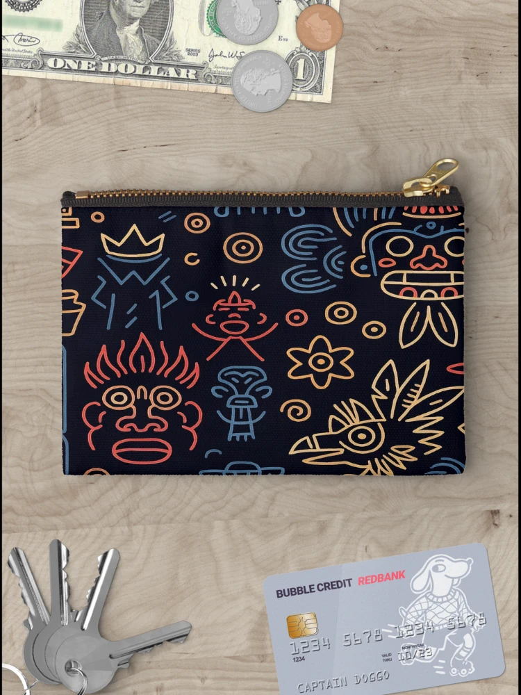 Thumbnail 3 of 4, Zipper Pouch, Colorful Aztec Symbol Pattern designed and sold by AlphaTeez.