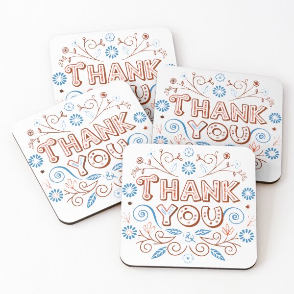 Item preview, Elegant Thank You Doodle Art designed and sold by ART ATTACK ZONE.