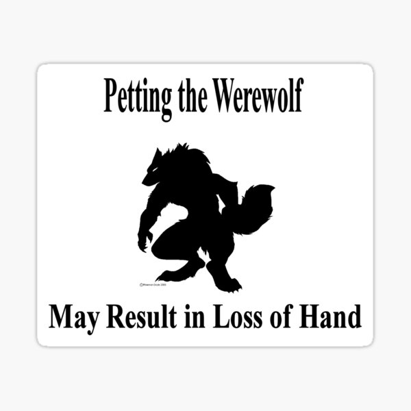 Petting the Werewolf Sticker