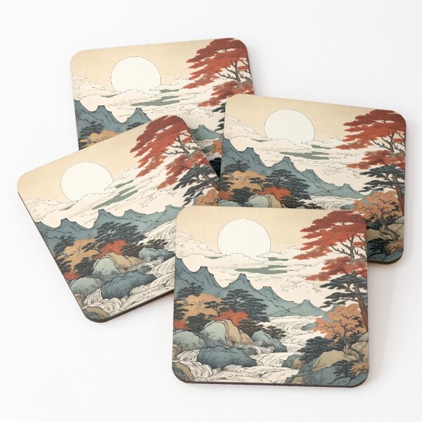 Item preview, Japandi Minimalist Mountain Landscape – Zen Duvet Cover for Calm Bedrooms designed and sold by Josinta.