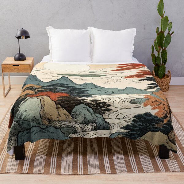 Item preview, Japandi Minimalist Mountain Landscape – Zen Duvet Cover for Calm Bedrooms designed and sold by Josinta.