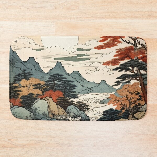 Item preview, Japandi Minimalist Mountain Landscape – Zen Duvet Cover for Calm Bedrooms designed and sold by Josinta.