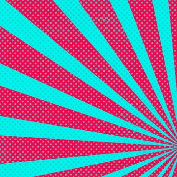 Artwork thumbnail, Comic Starburst In Pink And Cyan With Grunge Halftone And Retro Vibe by K9ish