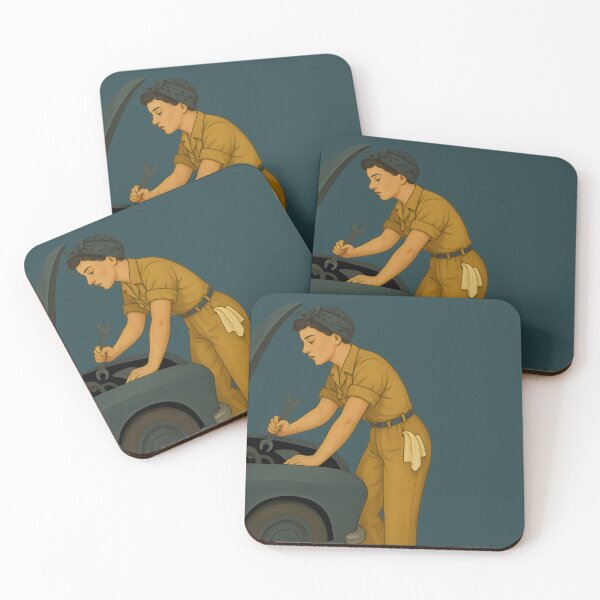 Item preview, Vintage Female Mechanic Retro Auto Repair Pin-Up  designed and sold by Shoot-The-Moon.