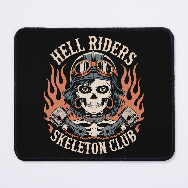Item preview, Hell Riders Skeleton Club – Biker Skull Flame Art designed and sold by Serbin.
