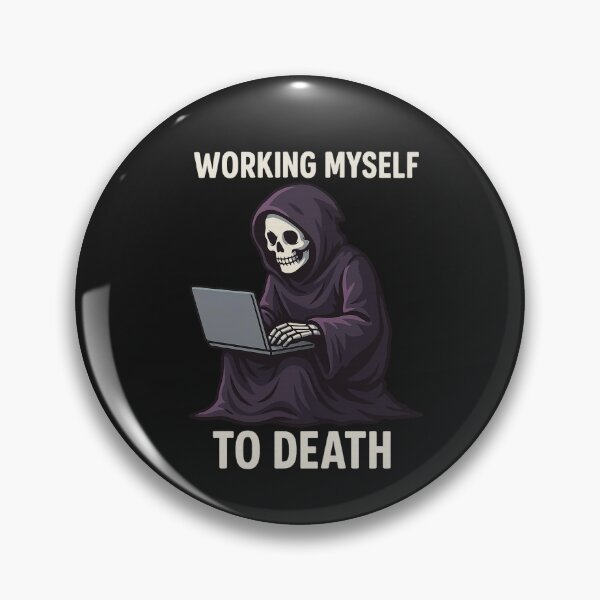 Item preview, Skeleton on Laptop – Funny Grim Reaper Workaholic Design designed and sold by ColorSplash123.