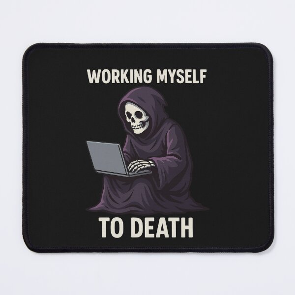 Item preview, Skeleton on Laptop – Funny Grim Reaper Workaholic Design designed and sold by ColorSplash123.