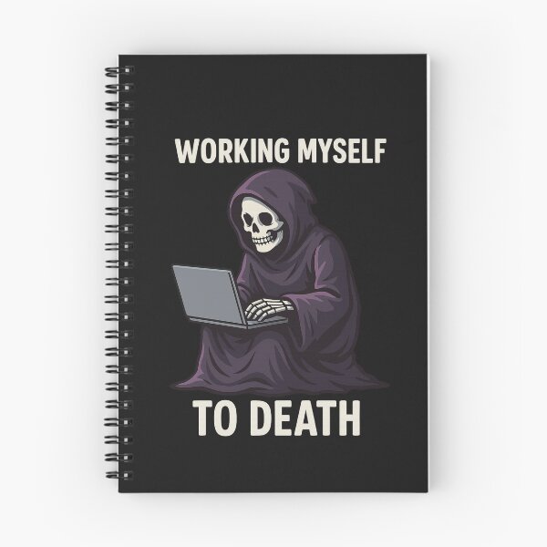 Item preview, Skeleton on Laptop – Funny Grim Reaper Workaholic Design designed and sold by ColorSplash123.