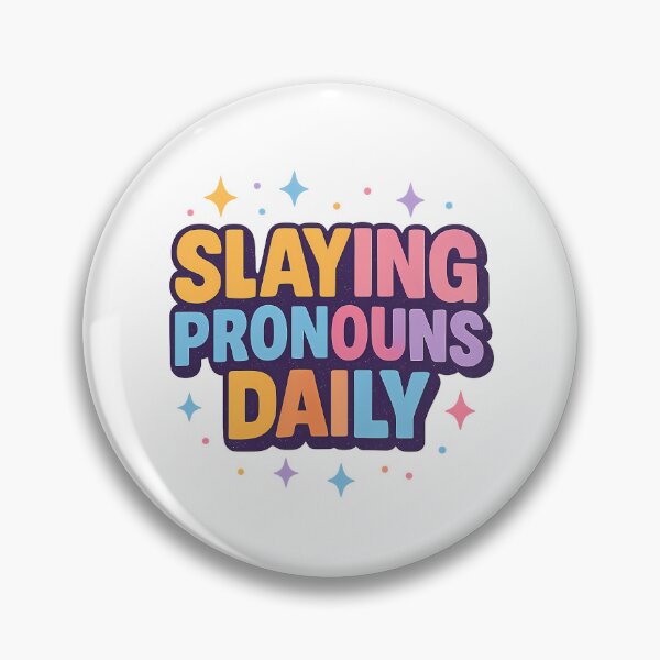 Item preview, Slaying Pronouns Daily – Vibrant Pride Design designed and sold by Haus Of Sin.