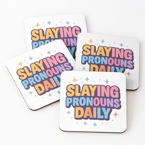 Item preview, Slaying Pronouns Daily – Vibrant Pride Design designed and sold by Haus Of Sin.