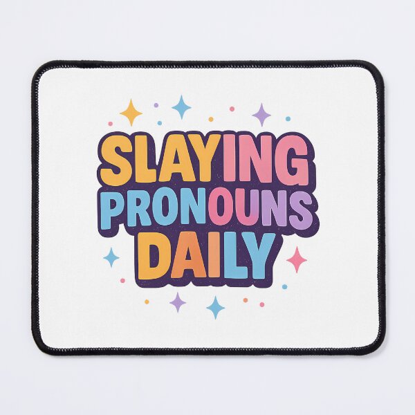 Item preview, Slaying Pronouns Daily – Vibrant Pride Design designed and sold by Haus Of Sin.