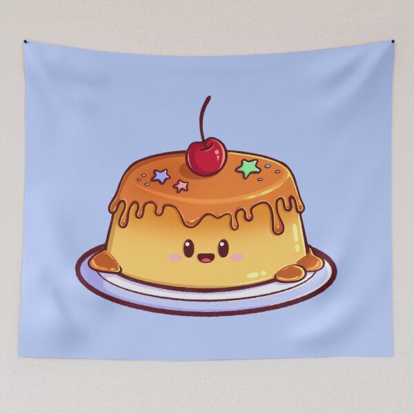Item preview, Kawaii Pudding Dessert with Cherry and Sprinkles designed and sold by Magsu.art.