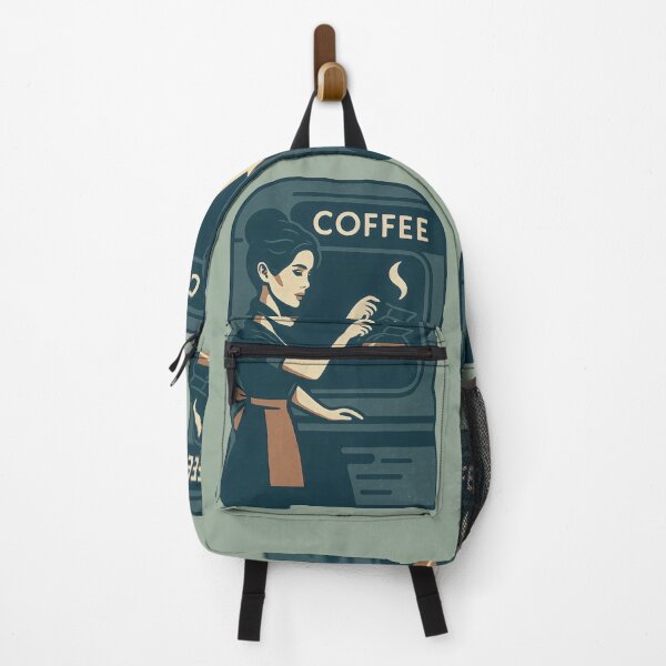 Item preview, Retro Coffee Barista Illustration Vintage Diner Sign Art Print designed and sold by Shoot-The-Moon.