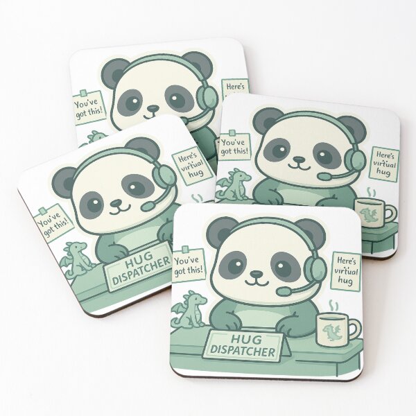 Item preview, Kawaii Hug Dispatcher Panda – Cute Encouragement Sticker designed and sold by Tenpercentluck.