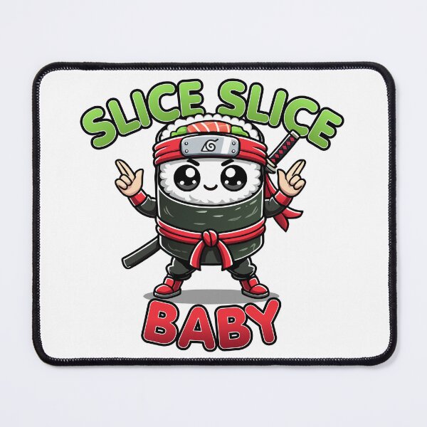 Item preview, Kawaii Sushi Ninja Slice Slice Baby Funny Food Pun designed and sold by Karma Design.
