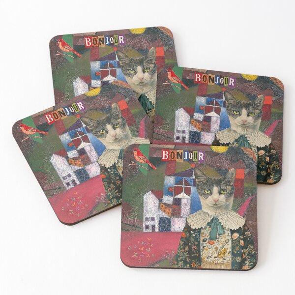 Item preview, Bonjour Cat  designed and sold by Lisa Marie Mercer.