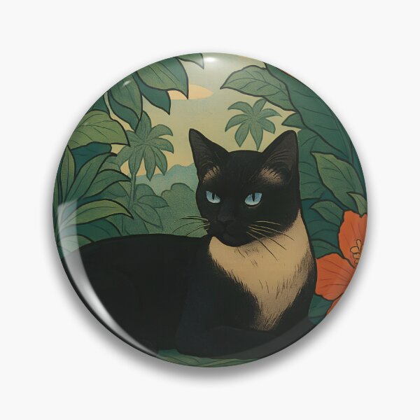 Item preview, Siamese Cat in Tropical Jungle – Botanical Floral Art Print designed and sold by DiShepherd.