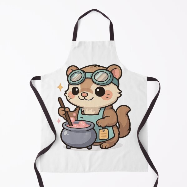 Item preview, Kawaii Potion Brewer Ferret – Cute Fantasy Alchemist Sticker designed and sold by Tenpercentluck.