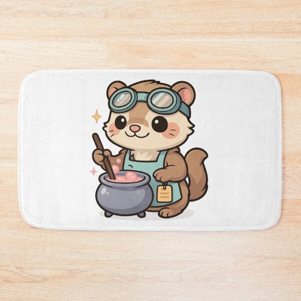 Item preview, Kawaii Potion Brewer Ferret – Cute Fantasy Alchemist Sticker designed and sold by Tenpercentluck.
