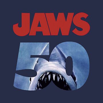 Aperçu de l'œuvre Couverture du film rétro vintage des années 90 du 50e anniversaire des Dents de la mer de Doveballs