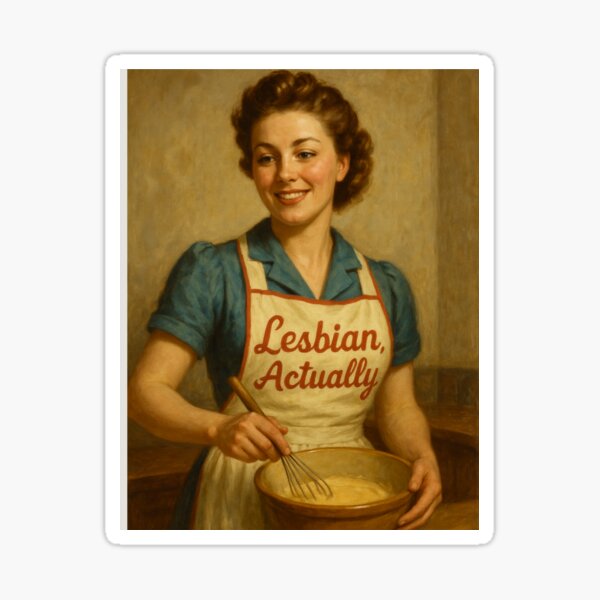 Item preview, "Lesbian, Actually" – Retro Kitchen Sass  designed and sold by The Queer Gear Company.
